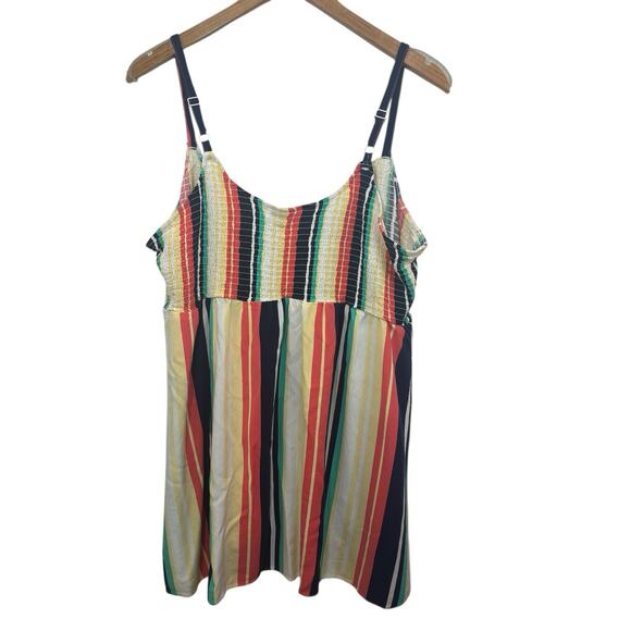 Torrid Cami Top 2 2X Striped 18/20 Smocked Sleeveless Babydoll Y2K Multicolor - Picture 6 of 8